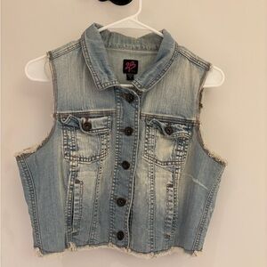 Bebe Light Blue Denim Vest